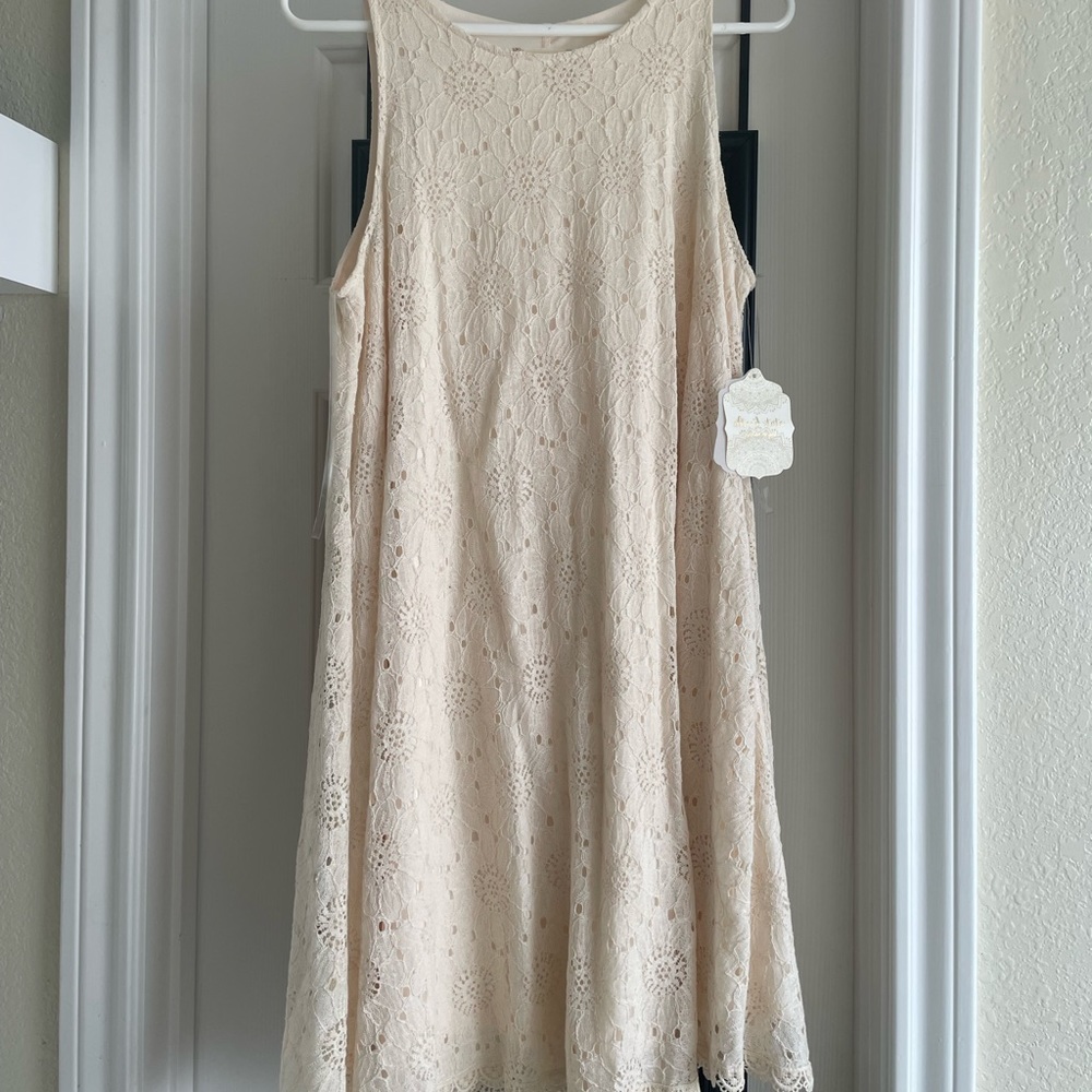 Crew Neck Cream Lace Altard State Dress